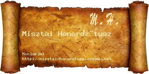 Misztai Honorátusz névjegykártya